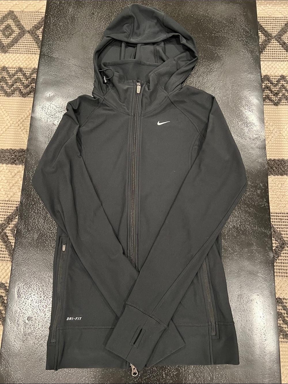 Nike Running Black Full-Zip Dri-Fit Hooded Athletic Jacket Size Small - Picture 11 of 11